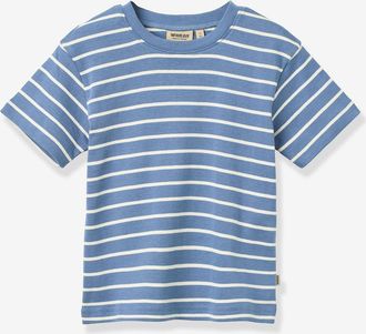 Wheat T-Shirt mit Streifen, Kontrastkragen, Jungen, Wheat blau gestreift