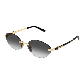 Gucci Frameless Oval Sunglasses - female - Gucci - Sunglasses - Yellow - 58 MM - Accessories