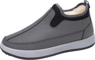 Generic Gray Male Lightweight Snow Boots with Fleece Lining Waterproof for Fall and Winter Outdoor Activities Comfortable