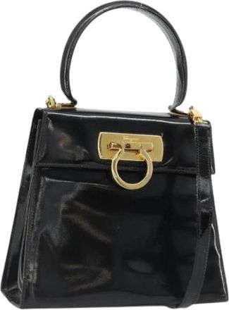 Ferragamo Pre-owned Hand Bag - Dames - Vintage Handtas - Zwart - ONE Size - Leer - Vintage