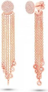 Allurez 0.51ct 14k Rose Gold Diamond Pave Fringe Jacket Earrings