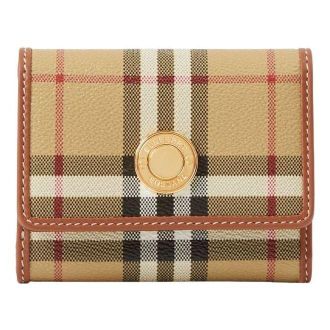 Burberry (WMNS) Burberry 25 Small Check Folding Wallet Archive Beige Briar Brown 81098001