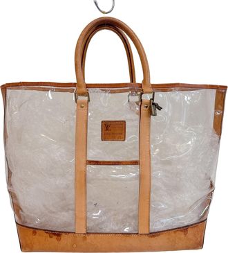 Louis Vuitton Brown Clear Vinyl Leather Tote Bag (Pre-Owned)