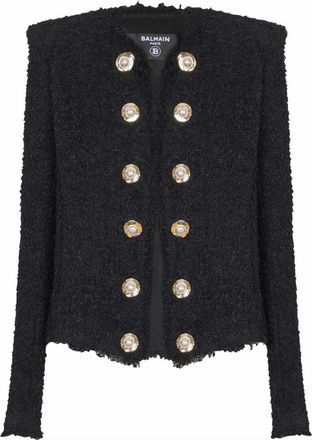 Balmain Tweedjas van rand tot rand - Dames - Blazers - Zwart - M - Tweed - Jassen