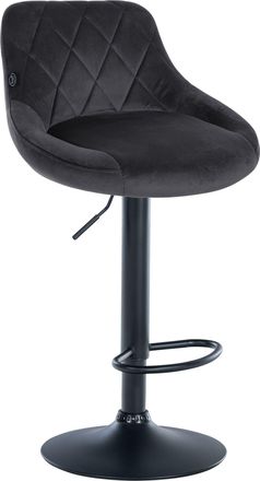 Clp Clp - Taburete De Bar Lazio En Terciopelo Gris Oscuro Negro