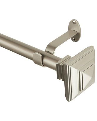 Elrene Florence Single Curtain Rod With Stacked Square Finial