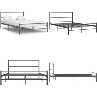 vidaXL Giroletto Grigio in Metallo 120x200 cm - Letto grigio - Letto in metallo