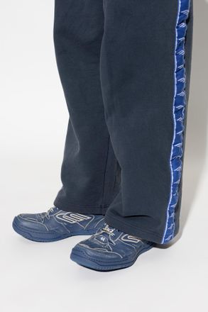 Balenciaga Hamptons Medium Worn-Out Sports Shoes, Mens, Blue