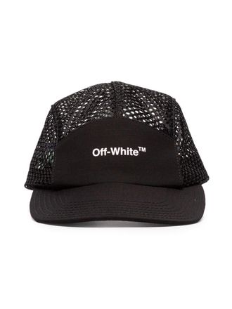 Off-white zwarte Mesh pet met logo print