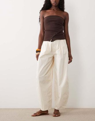 Asos pantaloni balloon con cuciture a vista color pietra-Neutro