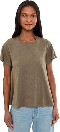 Eileen Fisher Organic Cotton Slubby Jersey Crew Neck Top Womens Clothing Walnut : XS