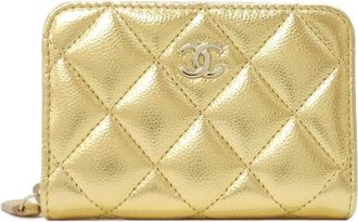 Chanel Gold Grained Calfskin Coin Purse/Coin Case (Pre-Owned)