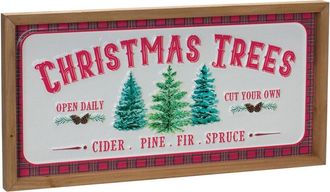 Melrose International Set Of 2 Christmas Tree Wall Sign