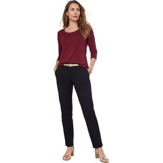 Jessica London Stretch Cotton Scoop Neck Tee in Rich Burgundy at Nordstrom, Size 16