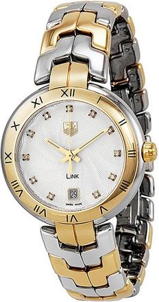 Tag Heuer Pre-owned Tag Heuer Link Lady Diamond Silver guilloche Dial Ladies Watch WAT1350.BB0957