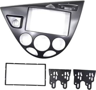 OEM Kit De Instalaci&oacute;n Doble Din Para Radio De Coche Ford Focus Fiesta 1998-2006 (conducci&oacute;n A La Izquierda), Negro Mate, Con Membrana Y Marco De Montaje