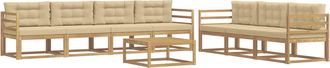 vidaXL Conjunto De Sof&aacute;s De Exterior 7 Uds. Y Beige Vidaxl
