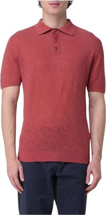 Blauer Polo in lino e cotone - - Tops - Uomo - Rosso - M