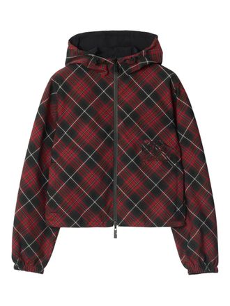 Burberry Piumino a quadri con cappuccio - Rosso
