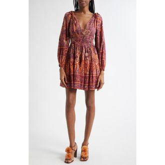 Ulla Johnson Anika Floral Print Long Sleeve Minidress in Odessa at Nordstrom Rack, Size 00