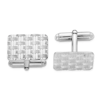 Diamond2Deal Sterling Silver Rhodium-plated Cuff Links