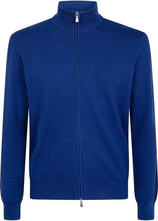 Gran Sasso Chaqueta de Punto Texturizado con Cremallera - Knitwear - Hombre - Azul - S