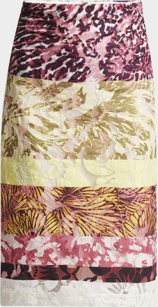 Dries Van Noten Stan Printed Midi Skirt