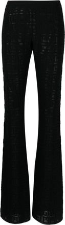 Givenchy 4G jacquard flared trousers - women - Viscose/Polyamide/Polyester - M - Black