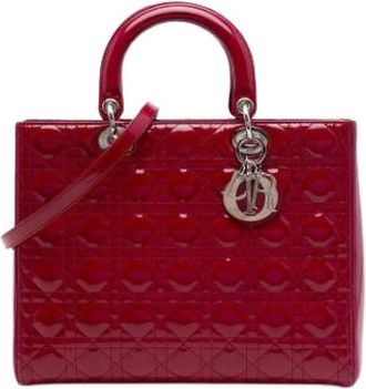 Dior Pre-owned Lady Dior Handtas - Dames - Vintage Handtas - Rood - ONE Size - Leer - Vintage