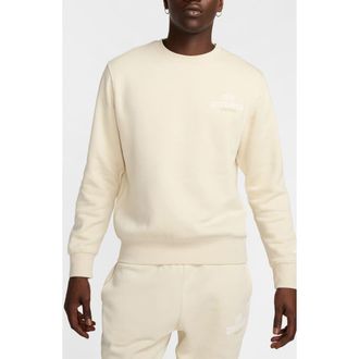 Nike Club Fleece Crewneck Sweatshirt in Light Khaki/Sail at Nordstrom Rack, Size Large