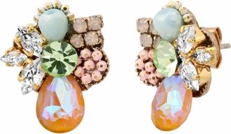 Tai Jewelry Womens Teardrop Mixed Bead Studs In Aqua
