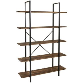 Wanderlust Deco Wanderlust Deco - Estanter&iacute;a De Madera Y Metal Marr&oacute;n 120x32x178