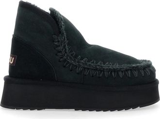 Mou Zwarte Eskimo Platform Laarzen - Dames - Enkellaarsjes - Zwart - 39 EU - Schoenen