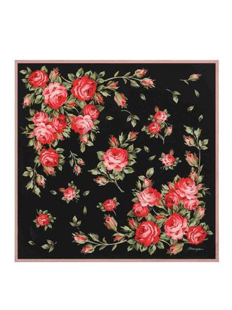 Dolce & Gabbana Roses Bouquet Print Silk Foulard