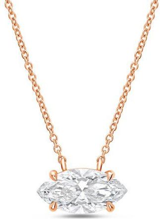 Diana M. Jewels 14kt rose gold lab grown marquise east west diamond pendant weighing 1.00 ct in a prong setting
