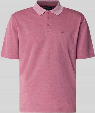 Christian Berg Regular Fit Poloshirt mit Brusttasche in Rose, Gr&ouml;&szlig;e 3XL