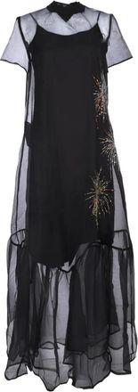 Staud Abito lungo Calluna con ruches - Nero