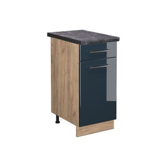 Vicco Armarios De Cocina Fame-line, Azul Oscuro Alto Brillo, 40 Cm, Et Antracita Vicco