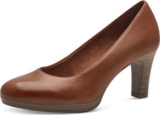 Tamaris Pumps TAMARIS, Damen, Gr. 36, braun (cognac used), Leder, Schuhe Pumps, Trichterabsatz, Abendschuh, Festtagsschuh in klassischer Form