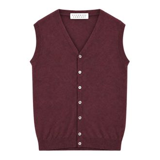 Cashmere Company Cashmere Company, Truien & Vesten, Heren, Rood, 2Xl, Katoen, Gilet Bottoni F.12
