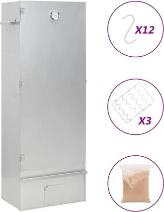 vidaXL Vidaxl - Horno Ahumador Astillas Madera Acero Galvanizado 44,5x29x110 Cm