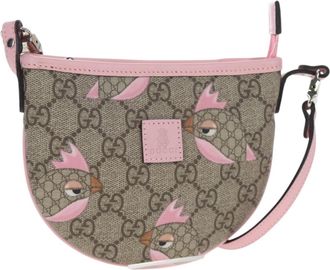 Gucci Childrens Zip Printed Gg Coated Canvas Beige Canvas Backpack Bag (Pre-Owned)