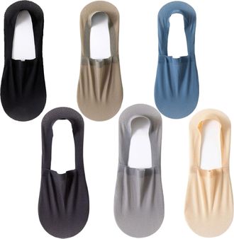 Generic Velthentic Invisible Breathable Anti-Slip Socks, Ultra Thin Liner Lightweight Mesh No Show Socks for Women Men (6 pairs-C,One Size)