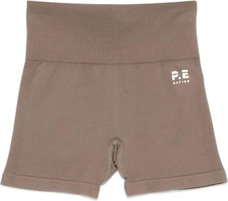 P.E Nation seamless bike shorts - women - Spandex/Elastane/Nylon - M - Brown