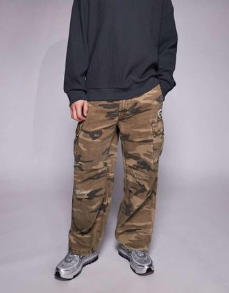 Aape By A Bathing Ape Aape by A Bathing Ape - Pantaloni cargo larghi beige mimetici-Multicolore