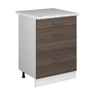 Vicco Mueble Bajo Universal R-line, Gris, 60 Cm Con Cajones
