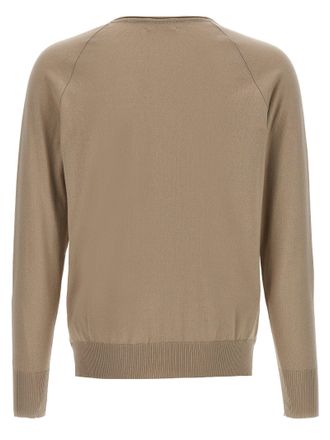 Maryya V-Neck Cotton Sweater - Beige