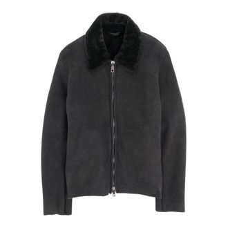 Giorgio Brato Lamsleren Shearling Jas - Heren - Leren en Su&egrave;de Jassen - Grijs - XL - Leer - Jassen