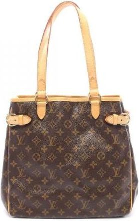 Louis Vuitton Pre-owned Batignolles Vertical Monogram Coated Canvas Tote Bag - Dames - Vintage Shopper - Bruin - ONE Size - Leer - Vintage
