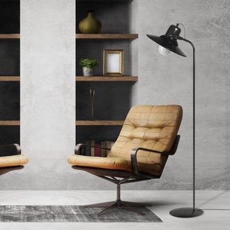 Tosel L&aacute;mpara para leer metal Alt.150cm negro Pantalla: negro